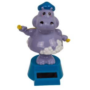 Solcelle figur, flodhest i bad