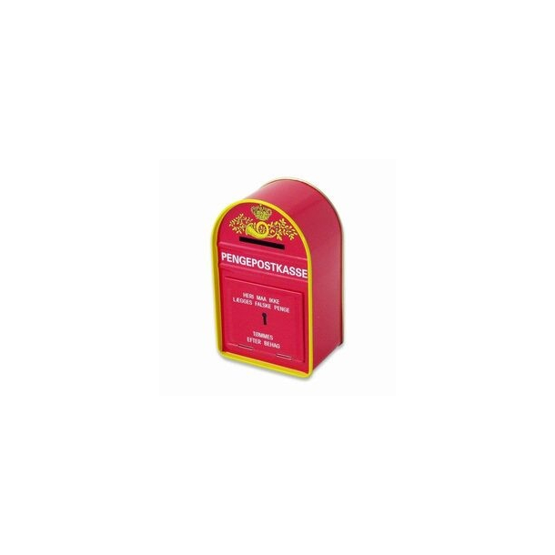 Spareb�sse, postkasse,r�d, 7x11 cm