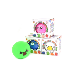 Squeeze bold med ansigt, 10cm, assorteret