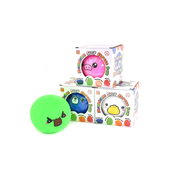 Squeeze bold med ansigt, 10cm, assorteret