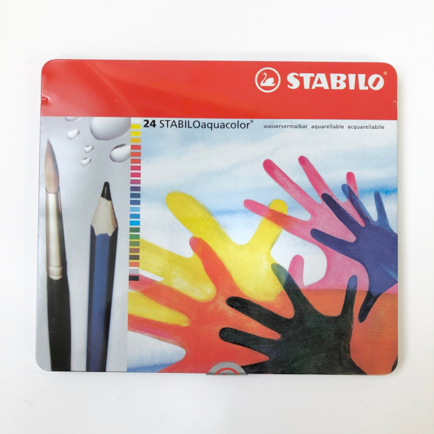 Stabilo Auquacolor farveblyanter 24 stk. i metaletui