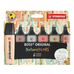 Stabilo Boss overstregningstuscher, NatureColours, 6 stk.