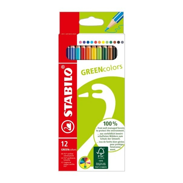 Stabilo Greencolors farveblyanter, 12 stk.