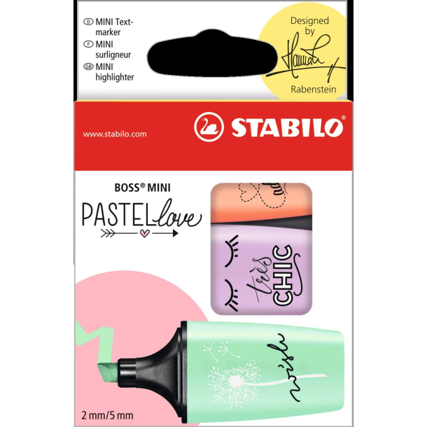 Stabilo Mini Pastel Love, 3 stk.