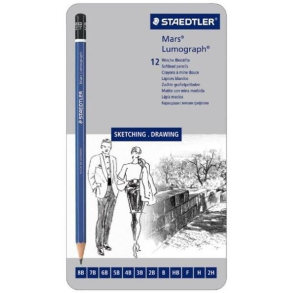 Staedtler, Mars Lumograph, St m. 12 stk.  