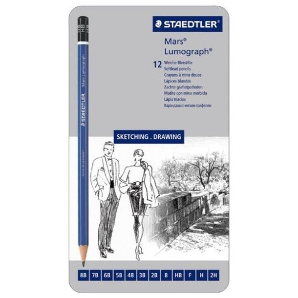 Staedtler, Mars Lumograph, St m. 12 stk.  