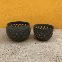 Stage til lys m. hulmnster mrk zink, 8cm