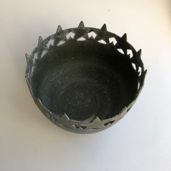 Stage til lys m. stjernemnster, mrk zink, 8cm