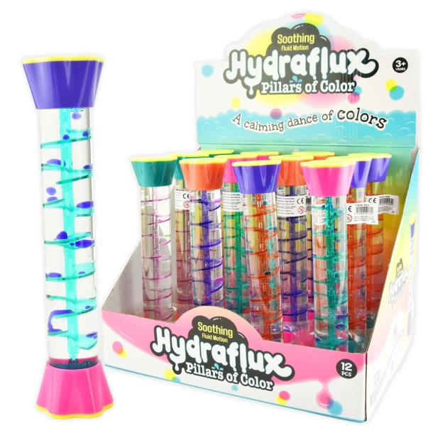 Stav med farvet vske, timeglas