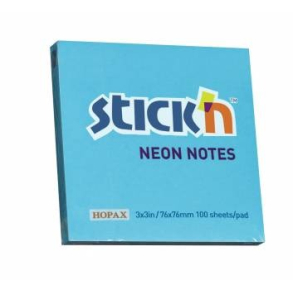 Stick'n selvklbende notesblok 76x76mm, bl