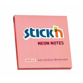 Stick'n selvklbende notesblok 76x76mm, peach