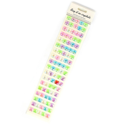 Sticker assorterede firkantet diamanter, 90 stk. 