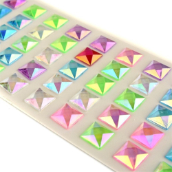 Sticker assorterede firkantet diamanter, 90 stk. 