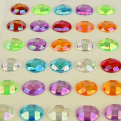 Sticker assorterede runde diamanter, 90 stk.