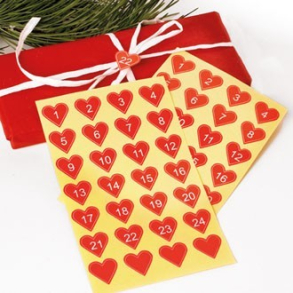 Sticker til pakkekalender 1-24 (2 st)