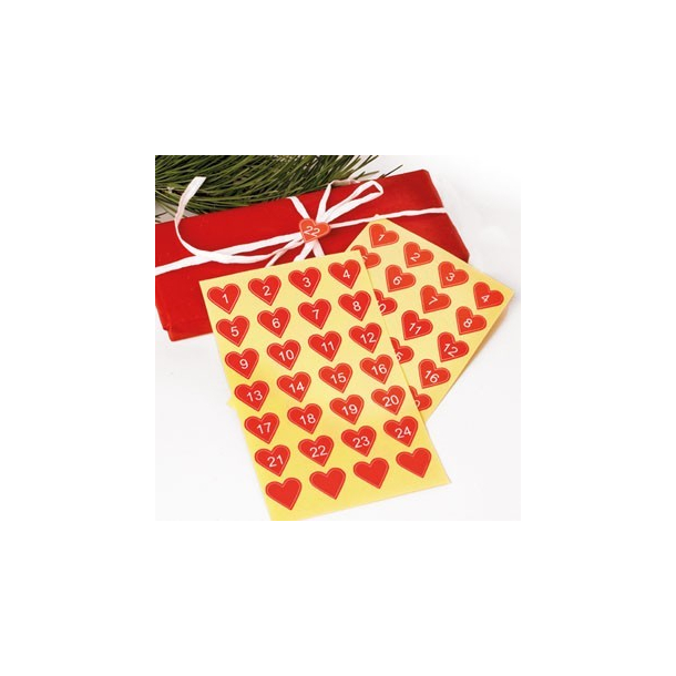 Sticker til pakkekalender 1-24 (2 st)