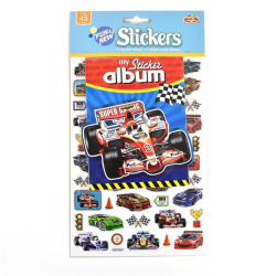 Stickers album, biler, 45 stk. 