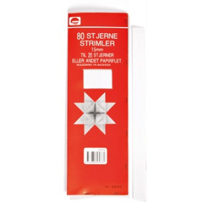 Stjernestrimler, papir, 15mm, hvide til 20 stjerner