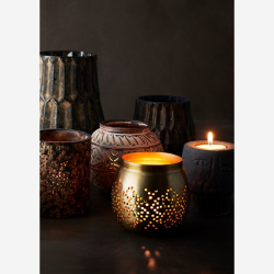 Stoneware tealight holder, sort