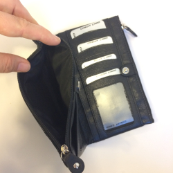 Stor skindpung m. dyreprint - Sort