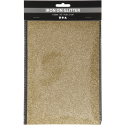 Strygestof, guld, glitter, 1ark