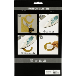 Strygestof, lys bl, glitter, 1ark