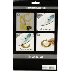 Strygestof, rd, glitter, 1ark