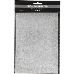 Strygestof, slv, glitter, 1ark