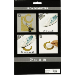 Strygestof, slv, glitter, 1ark