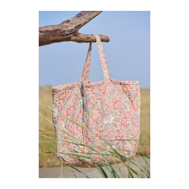 Taske quiltet orange med paisleymnster