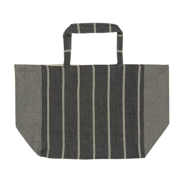 Taske vendbarsort med hvide striber 