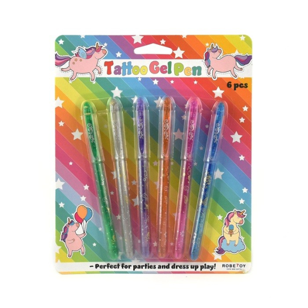 Tattoo gelpens 6 stk.