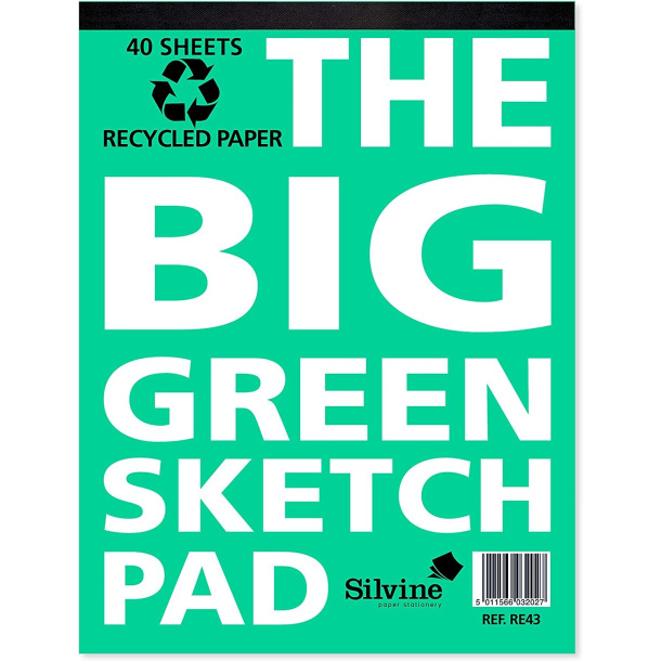 Tegneblok, The big green sketch pad, 40 ark, RECYCLED