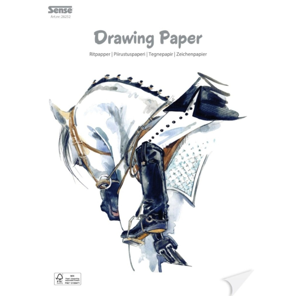 Tegnepapir, A4, 80g, 30 ark. 