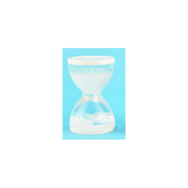 Timeglas, plast, 7cm, hvid
