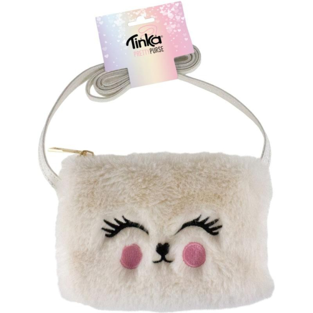 Tinka Pretty Purse, Taske Plys m. ansigt, hvid
