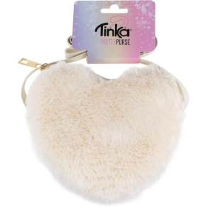 Tinka Pretty Purse, Taske Plys m. hjerte, hvid