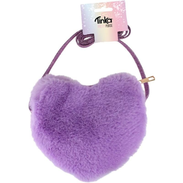 Tinka Pretty Purse, Taske Plys m. hjerte, lilla