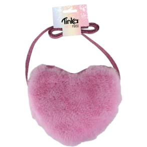 Tinka Pretty Purse, Taske Plys m. hjerte, lys rosa