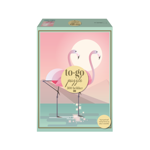 To-Go puzzle Flamingo, 300 brikker