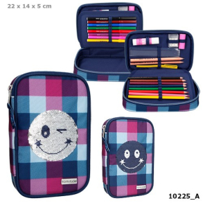 TOPModel Penalhus m/indhold, palietter, bl