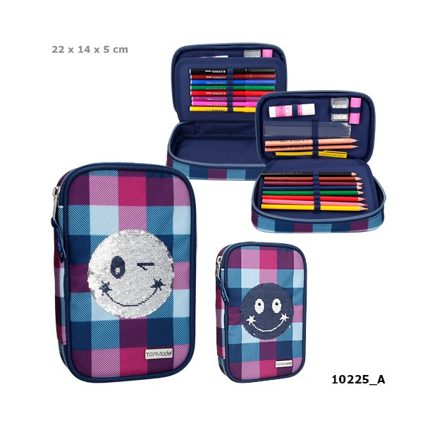 TOPModel Penalhus m/indhold, palietter, bl