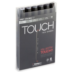 Touch TWIN marker st med 6 stk., COOL GREY COLOURS
