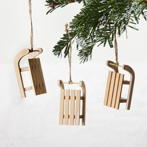 Tr slde med snor, 3 stk.