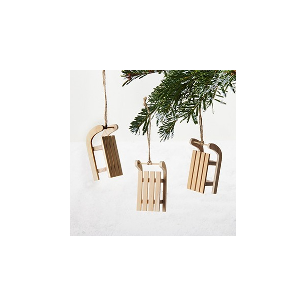 Tr slde med snor, 3 stk.