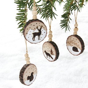 Trplade m. juledeko og snor, natur, 5 cm, 4 ASS.