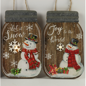 Trskilt, snemand med lys (Joy to the world)