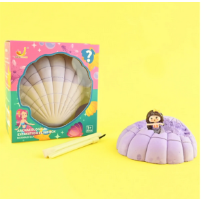 Udgravningsst med havfrue og redskaber