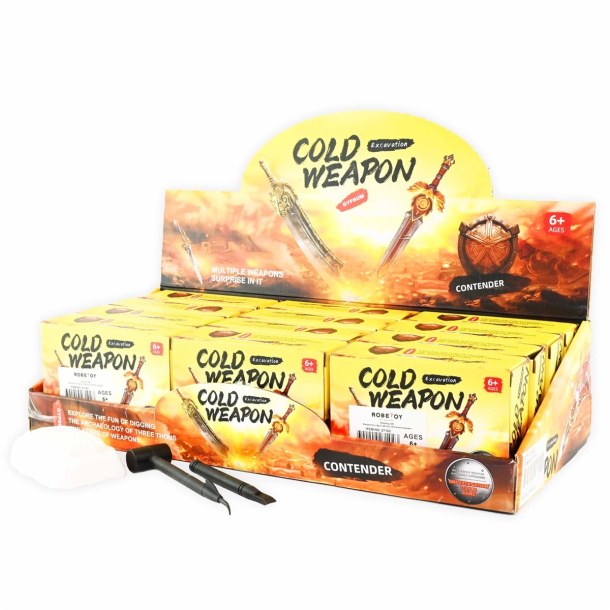 Udgravningsst med vben og redskaber