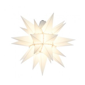 Adventsstjerne, plast, 40 cm, usamlet, hvid (Kan bruges udendrs)